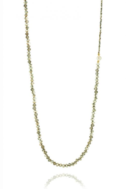 NECKLACE WITH GLASS BEADS & PEARLS