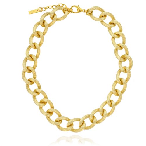 Gold plated big classic chain necklace