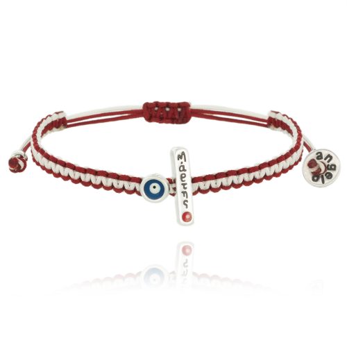 MACRAME MARTIS BRACELET WITH EVIL EYE - SILVER