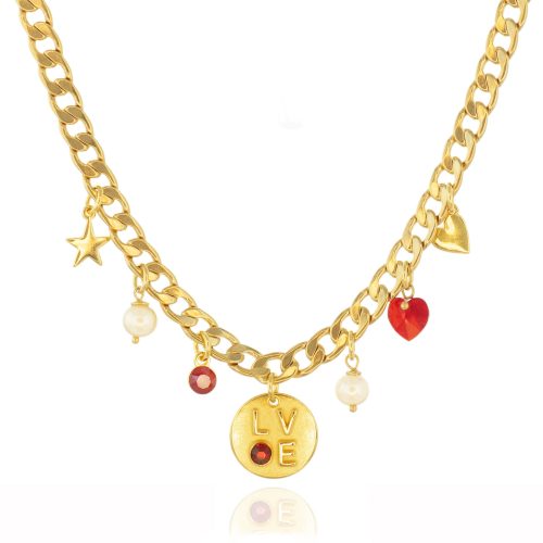 LOVE NECKLACE WITH SWAROVSKI CRYSTALS