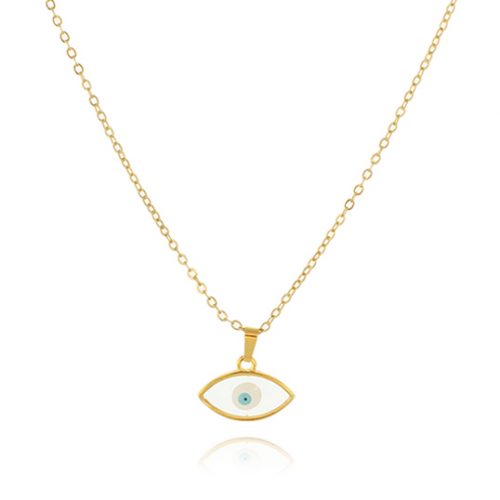 CHAIN NECKLACE WITH TRANSPARENT EVIL EYE