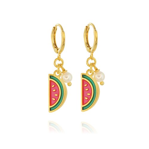Hoop earrings with watermelon