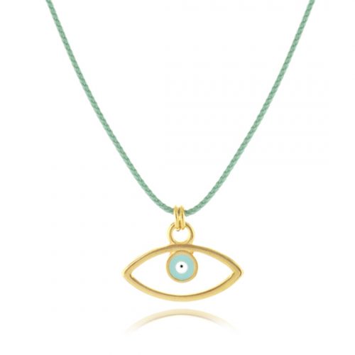 Gold plate evil eye necklace