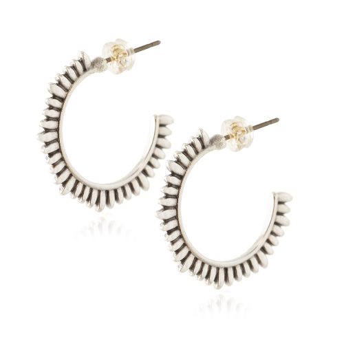 Silver plated large hoop earrings