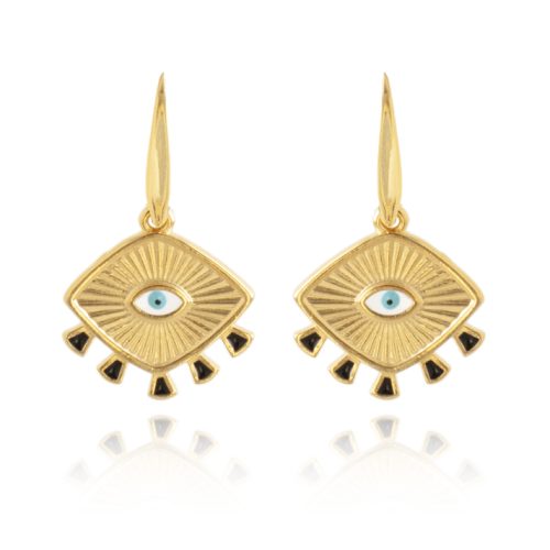 Goldplated hook earrings with eye