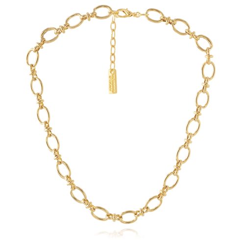 Gold plated unique chain necklace