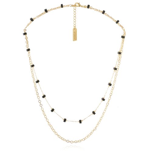 2Row chain necklace with semi precious stones