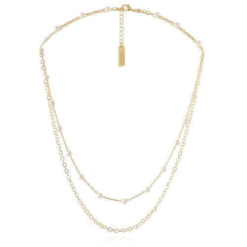 2Row pearl chain necklace