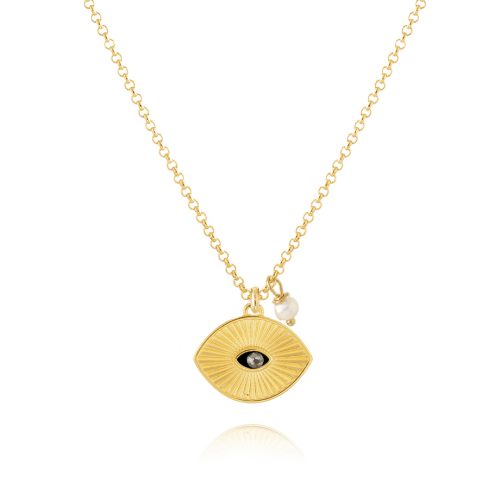 The gold plated evil eye element necklace