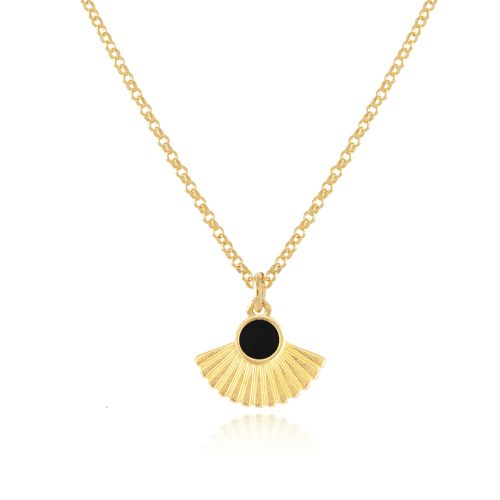 Gold plated chain necklace with enamel