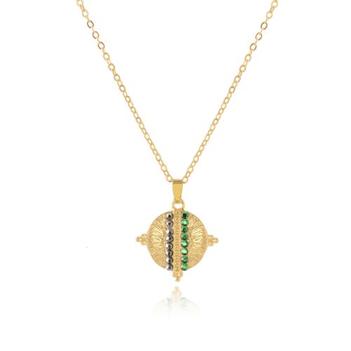 Necklace with gold plated element & crystals