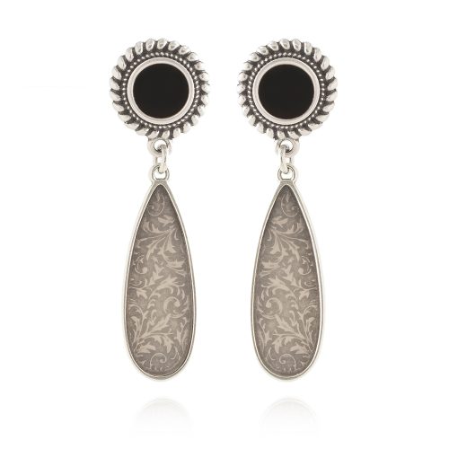 The liquid glass & enamel silver plated earrings