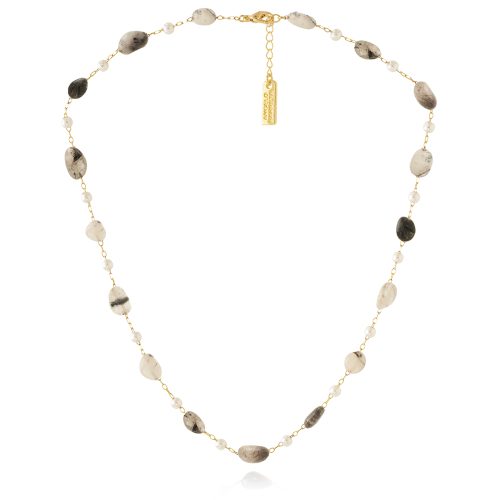 Necklace with stones & pearls