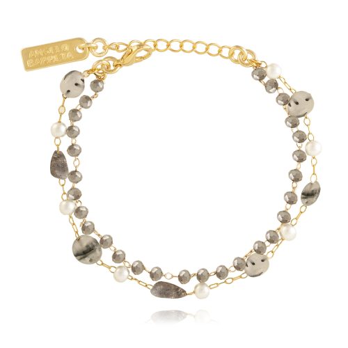 Bracelet with semi precious stones & pearls
