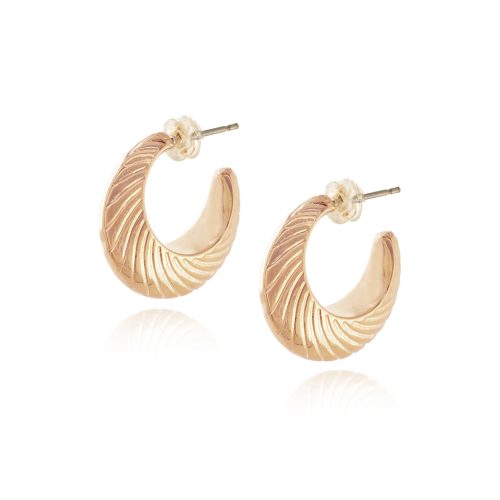 Rose gold embossed hoop earrings