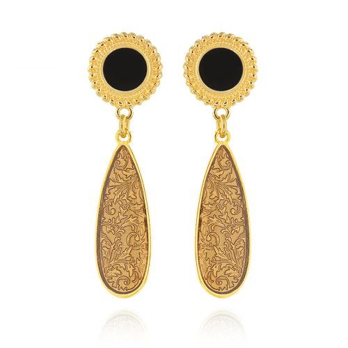 The liquid glass & enamel gold plated earrings