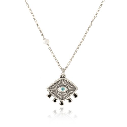 Chain necklace with enamel eye