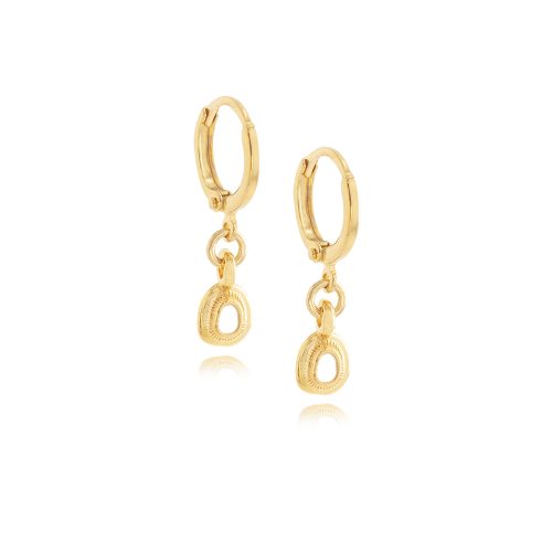 Gold Plated small hoops with oval enamel element