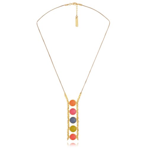 Necklace with multi color enamel elements
