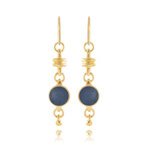 Earrings with transparent round enamel element