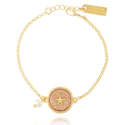 Gold plated chain bracelet with starfish