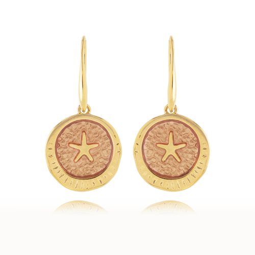 Gold plated earring with starfish