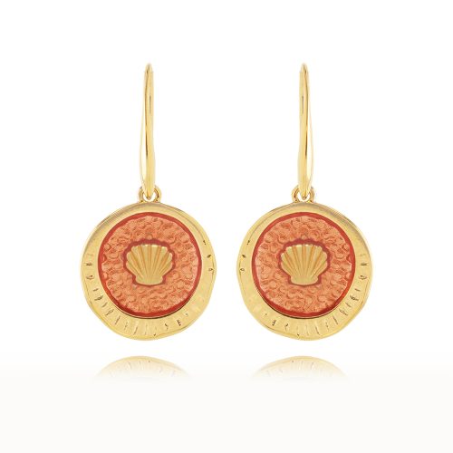 Gold plated earring with shell