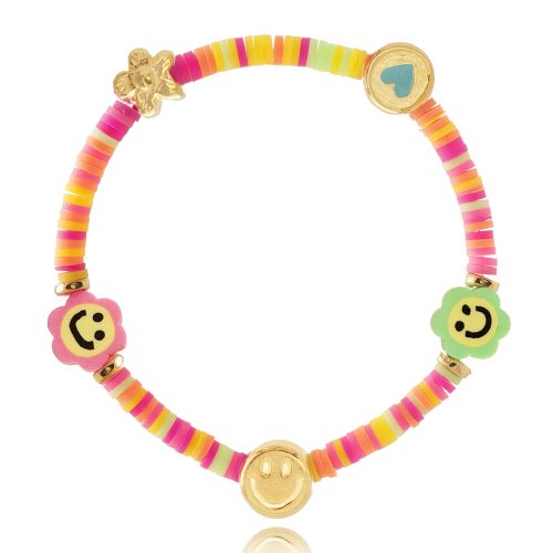 Multi color smiley flowers bracelet