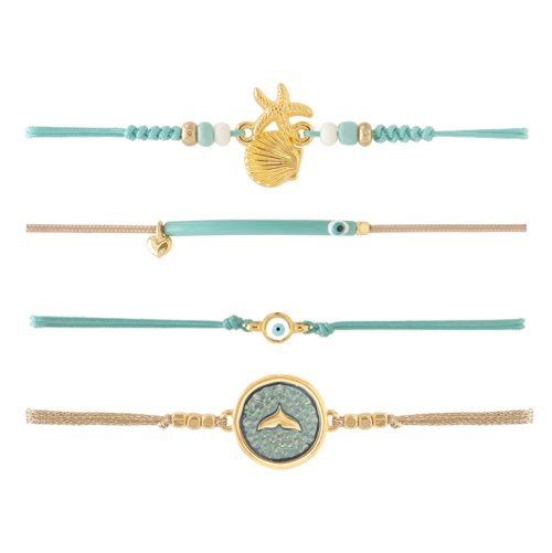 Bracelet set in turquoise shades