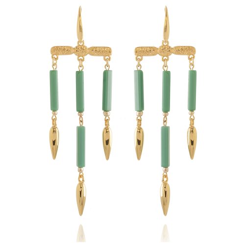 Gold plated earrings with glass beads