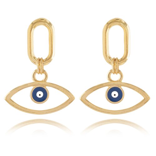 Gold plated earrings with hoop & eye