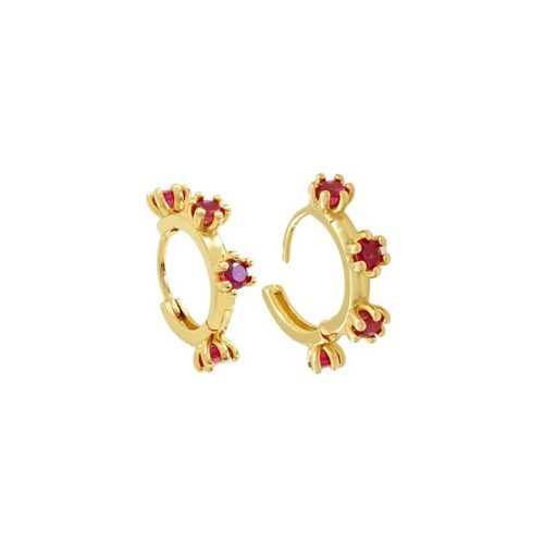 Hoop earrings with zircon