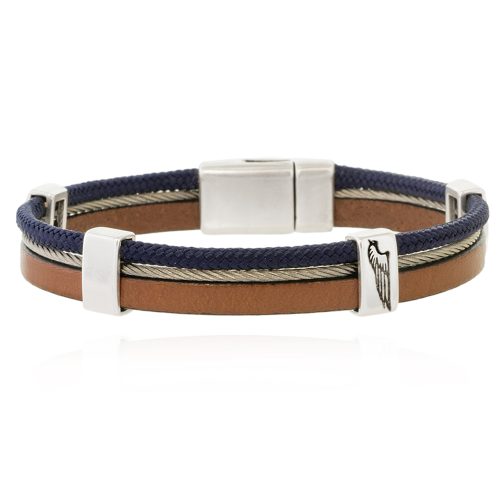 Men's leather bracelet with rope
