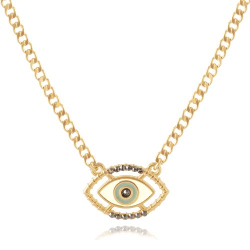 Chain necklace with big evil eye
