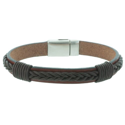 Men's knotted leather bracelet
