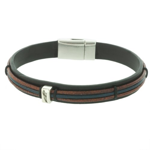 Men's leather bracelet with letaher cords 
