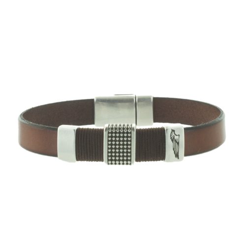 Men's leather bracelet with bindings