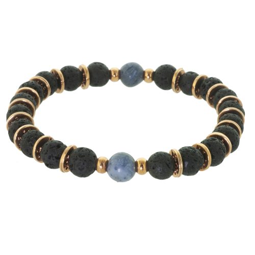 Lava stones men's bracelet 