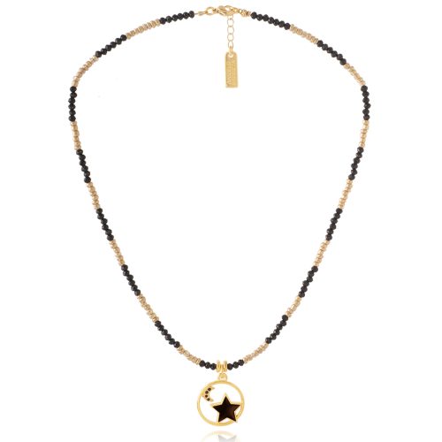 Necklace with glass beads & star