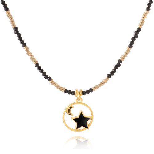 Necklace with glass beads & star
