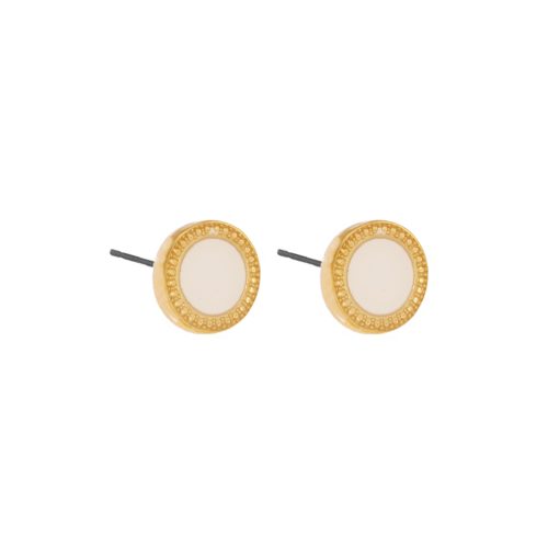 Round pierced earings with enamel