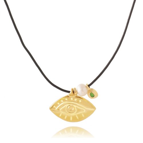 Necklace with gold plated big eye