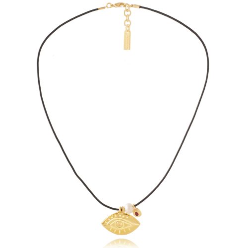 Necklace with gold plated big eye