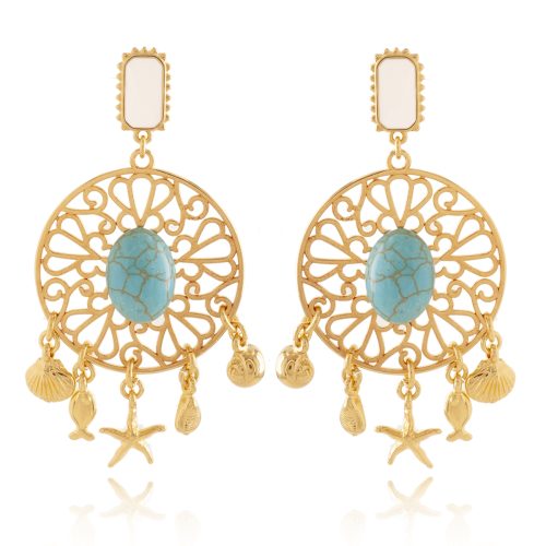 Earrings with summer sea pendants