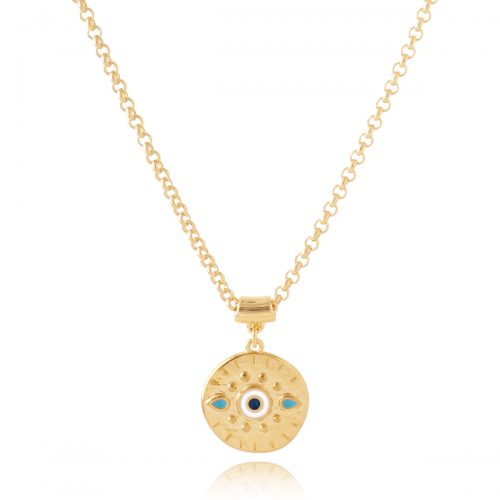 Necklace with round evil eye