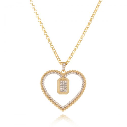 Heart necklace with crystals