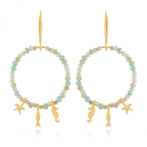 Earrings with sea elements