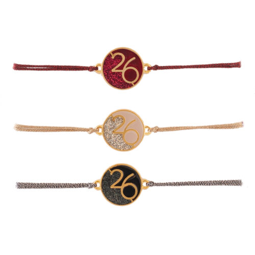 Στρογγυλό βραχιόλι γούρι 2026 σε χρυσοκλοστή